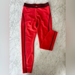 ALO Yoga Red Leggings with Black Accents
